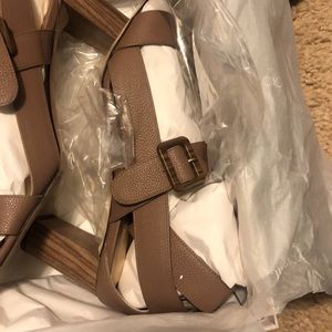 Jimmy Choo Maya wooden heel nude beige leather